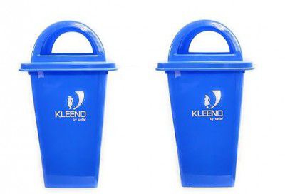 Cello Kleeno Dome Lid Plastic Garbage Dustbin Bucket 80 LTR - BLUE/BLUE PACK OF 2