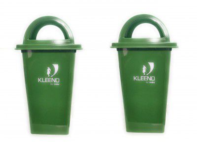 Cello Kleeno Dome Lid Plastic Garbage Dustbin Bucket 60 LTR Green - Pack of 2