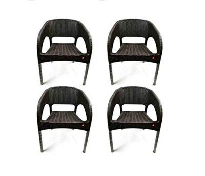 Cello Kraze Plastic Chair - Set of 4 (Brown) | 3 Years Warranty