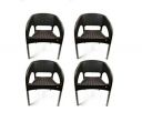 Cello Kraze Plastic Chair - Set of 4 (Brown) | 3 Years Warranty...