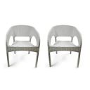 Cello Kraze Plastic Chair Set - Pack of 2 , White...