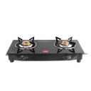 Cello Lifestyle Glass Top 2 Burner Gas Stove, Manual Ignition, Black...