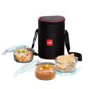 Cello Lock-N-Fresh 3 Round Glass Container 400 ml Lunch Box Clear...