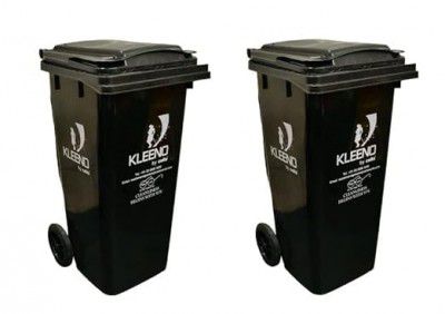 Cello Manual-Lift Garbage Waste Dustbin with Wheel 120 LTR BLACK/BLACK (COMBO)