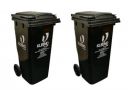 Cello Manual-Lift Garbage Waste Dustbin with Wheel 120 LTR BLACK/BLACK (COMBO)...