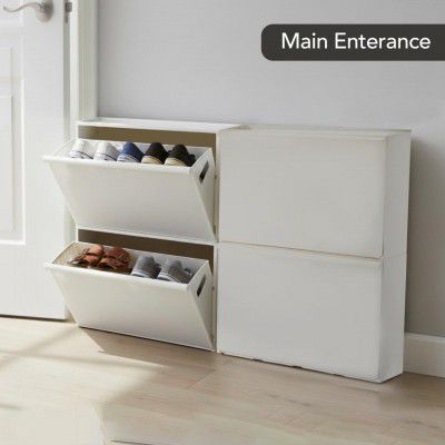 Cello Maple 2 Tier Wall Mount Multipurpose Storage Cabinet White
