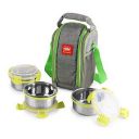 CELLO Max Fresh Estella Stainless Steel Lunch Box Set, 300ml, 3 Unit, Green...