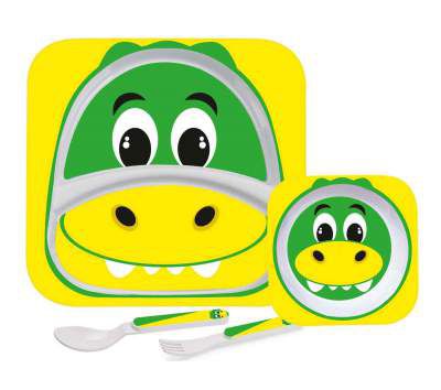 Cello Melmoware Kids Meal Set of 4, Crocodile Design