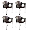 Cello Metallo Cafeteria Set of 4 Chairs (Brown)...