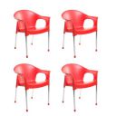Cello Metallo Cafeteria Set of 4 Chairs (Red)...