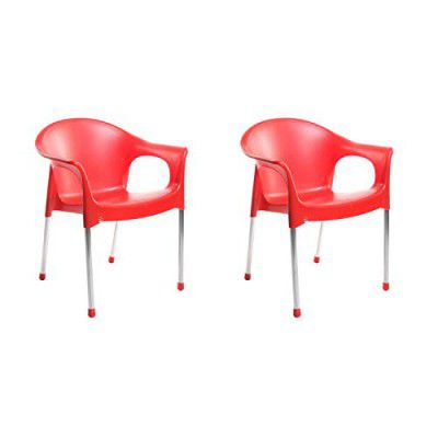 Cello Metallo Chair Red [ Set of 2 ]