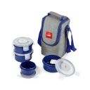 CELLO MF Click Polypropylene Lunch Box Set, 300ml, 4-Pieces, Blue...