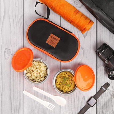 CELLO MF Micro Insulated Lunch Box | Stainless Steel Inner | 2 Container with Jacket