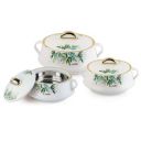 Cello Midas Casserole Gift Set with Inner Steel, 3pc(500ml, 1000ml, 1500ml), White, Standard, (CLO_Midas_3PC_WHT)...