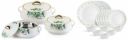 Cello Midas Casserole Gift Set with Inner Steel, 3pc(500ml, 1000ml, 1500ml), White, Standard, (CLO_Midas_3PC_WHT) & Cello Opalware Dazzle Tropical Lagoon Dinner Set, 18Pcs, White...