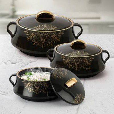 cello Midas Pack of 3 Thermoware Casserole Set (500 ml, 1000 ml, 1500 ml)