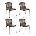 Cello Milano Cafeteria Set of 4 Chairs (Brown, Plastic)...