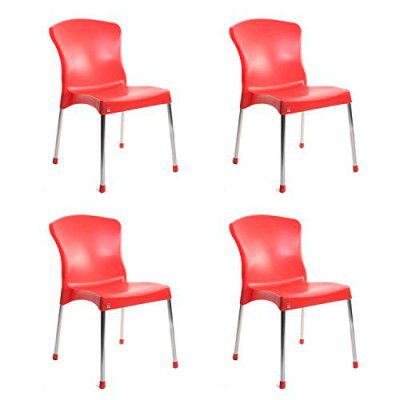 Cello Milano Cafeteria Set of 4 Chairs (Red)