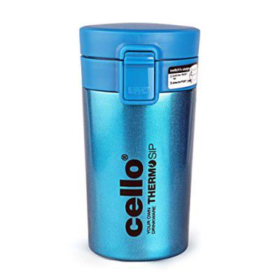 CELLO Monty Thermosteel Vacuum Insulated Travel Mug, 300ml, Blue