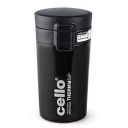 Cello Monty Vacuum Insulated | Travel Coffee Mug Hot and Cold with Lid | 300ml, Black (Stainless Steel)...
