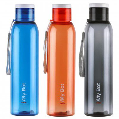 CELLO My Bot PET Water Bottle | 1000ml, Set of 3 | Assorted