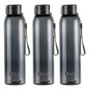 CELLO My Tag PET Water Bottle | 100% food grade | Leak proof and Break proof | Set of 3-1000ml | Black...
