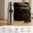 Cello New Curvy Stainless Steel Bottle 1000ml, Silver...