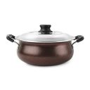 CELLO Non Stick Induction Compatible Gravy/Biryani Handi with Stainless Steel Lid, 2.5 LTR, Brown, 2.5 Liter...