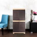 Cello Novelty Big Plastic 2 Door Cupboard with 3 Shelves (Brown and Beige)...