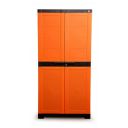 Cello Novelty Big Plastic 2 Door Cupboard with 3 Shelves (Orange and Brown)...