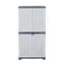 Cello Novelty Big Plastic Cupboard with 3 Shelves and 4 Doors (White and Grey)...