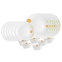 Cello Opalware Dazzle Livid Lilac Dinner Set, 18 Units, White...
