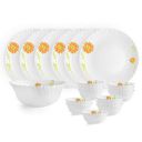 CELLO Opalware Dazzle Livid Lilac Floral Dinner Set, 19Pcs, White...