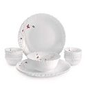 Cello Opalware Dazzle Lush Fiesta Dinner Set, 13Pcs, White...