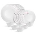 Cello Opalware Dazzle Lush Fiesta Dinner Set, 18Pcs, White...