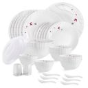 Cello Opalware Dazzle Lush Fiesta Dinner Set, 37 Units, White...