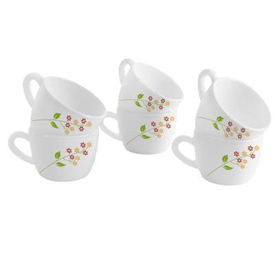 CELLO Opalware Dazzle Queen Cup Secret Garden | 130ml, Set of 6