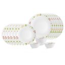 Cello Opalware Dazzle Secret Garden Dinner Set, 18Pcs, White...