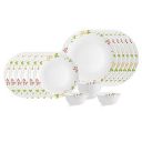 Cello Opalware Dazzle Secret Garden Dinner Set, 18Pcs, White...