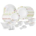 Cello Opalware Dazzle Secret Garden Dinner Set, 35Pcs, White...