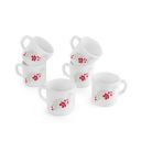 CELLO Opalware Dazzle Stella Mug Small Scarlett Blis | Cups for Tea,Coffee,Espressoc | Thermal Resistant | Light Weight | 100ml, Set of 6...