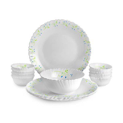 Cello Opalware Dazzle Tropical Lagoon Dinner Set, 13Pcs