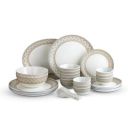 Cello Opalware Divine Series Trinity 33 Pieces Dinner Set | Opal Glass Crockery for 6 | Bone Ash-Free, Lightweight, Elegant White Plate & Bowl Set |Opalglass Dinner Set for Daily Use & Gifting...