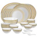 Cello Opalware Divine Victoria Dinner Set, 33 Units, White, Large...
