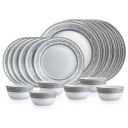 Cello Opalware Solitaire Series Argento Dinner Set, 18 Units | White Plate and Bowl Set...
