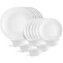 Cello Opalware Dazzle Series 18 Piece Plain Dinner Set Serving for 6...