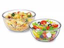 CELLO Ornella Round Glass Mixing Bowls for Kitchen Set of 2 Pcs, 500 ml Transparent ...