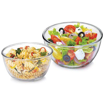 CELLO Ornella Toughened Glass Mixing Bowl | (500ml, 1000ml), Set of 2