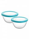 CELLO Ornella Toughened Glass Mixing Bowl with Premium Lid | Microwave Safe & Dishwasher Safe | Clear & Non- Porous Glass | Scratch Resistant | Transparent | 500ml, Set of 2...
