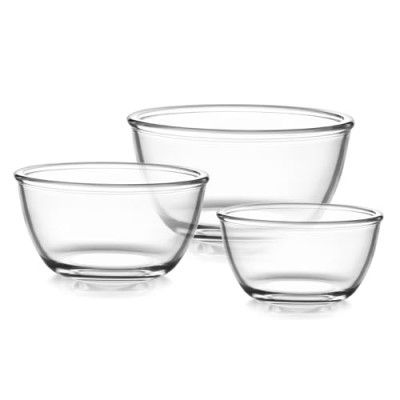 CELLO Ornella Toughened Glass Mixing Bowl Without Lid | Microwave Safe & Dishwasher Safe | Clear & Non- Porous Glass | Scratch Resistant | Transparent | (500ml, 1000ml, 1500ml), Set of 3